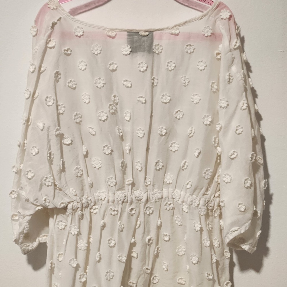 MILLY Minis Swim.Cover up 3D Flowers Ivory 100%cotton Size 10 years Beach Summer - Picture 2 of 10